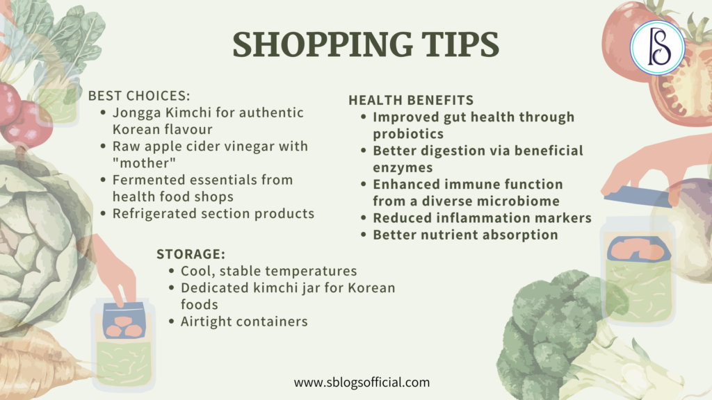 Shopping tips for Jongga kimchi and fermented food products.